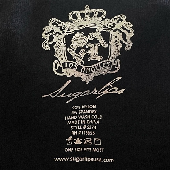 SUGARLIPS   Black Sleeveless V-neck Top with Ruching at Bustline    NWOT   O/S - Picture 9 of 9